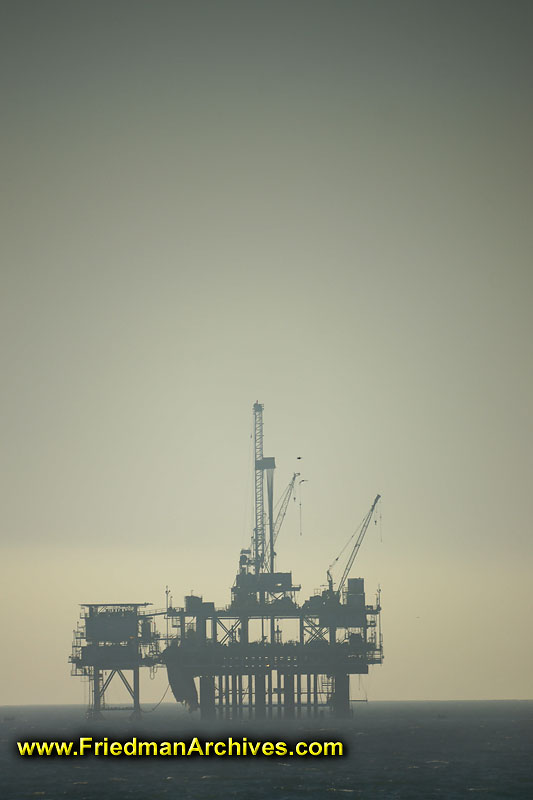 Oil Rig on a Smoggy Day