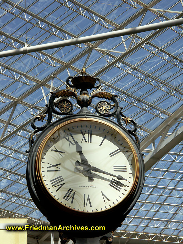 Clock under Glass Ceiling