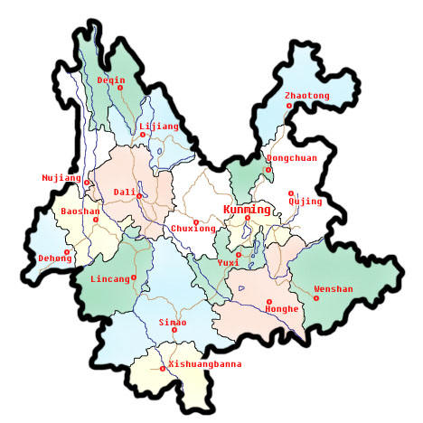 Map of Yunnan (云南地图)