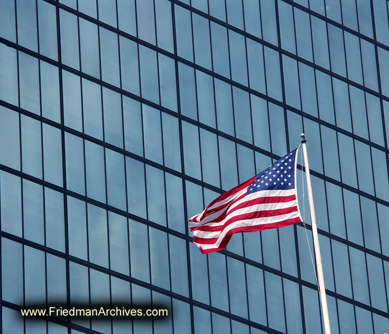 American Flag and Glass Building PICT2305