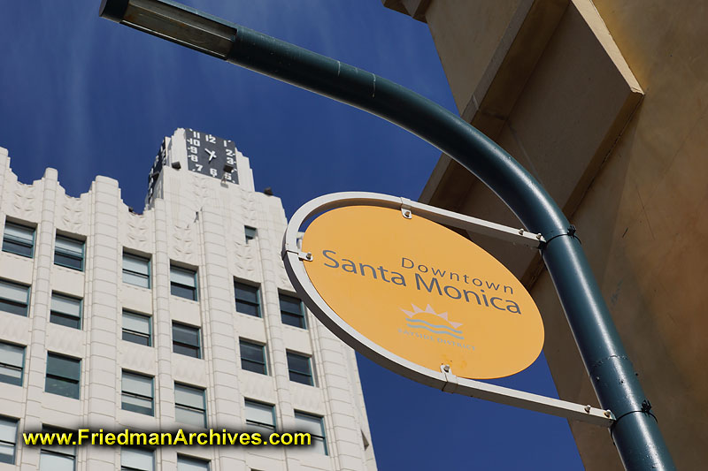 los angeles,california,sky,blue,sign,santa monica,architecture,