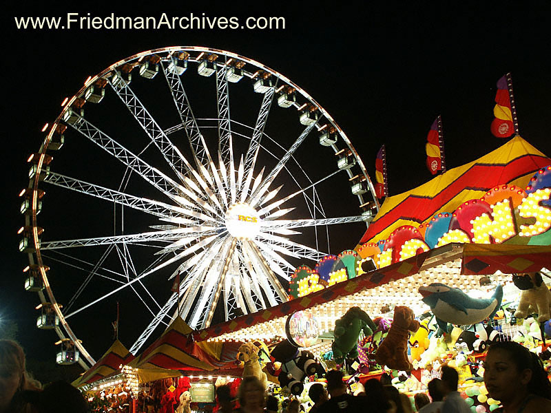 Ferris Wheel - Black Sky 6x9 300 dpi