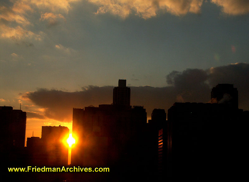 Chicago Skyline at Sunset 2