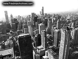 Chicago skyline daytime BW 8x11 300 dpi