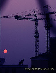 Cranes at dusk