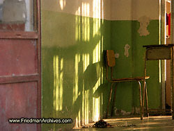 Green wall and chair