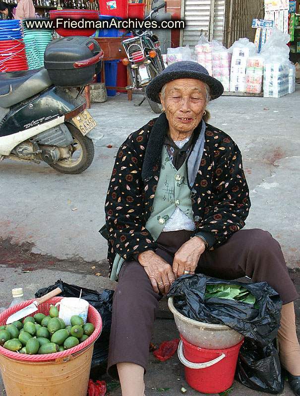 Old Woman with eyes closed