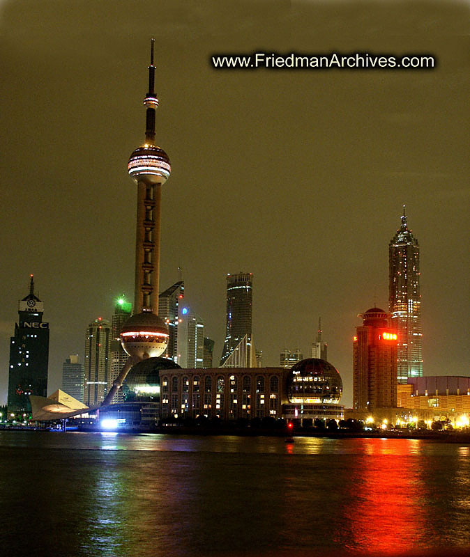 Shanghai Skyline Lights Off