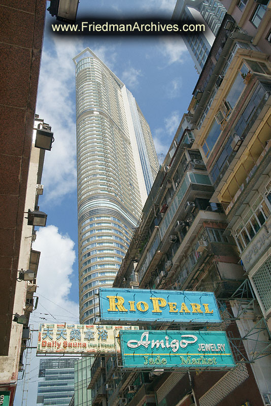 Modern China Skyscrapers Buildings store signs