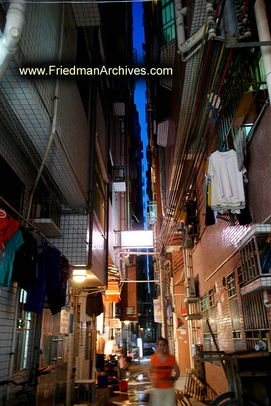 Chinese Dark Alley at Dusk