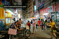 Street Scene at Night Bicycle Taxis Topaz processed DSC08910