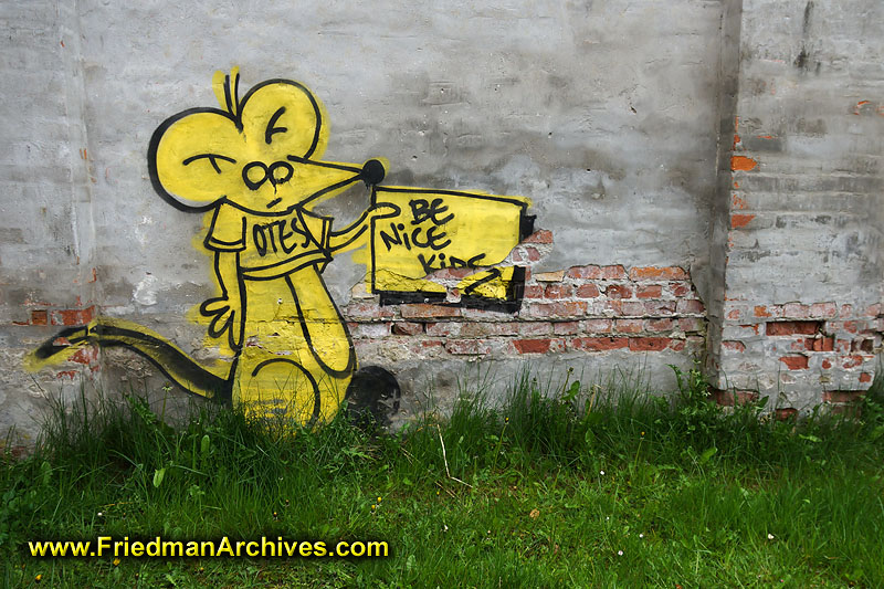 copenhagen,denmark,playground,graffiti,kids,rat,mouse,sign,yellow,painting,