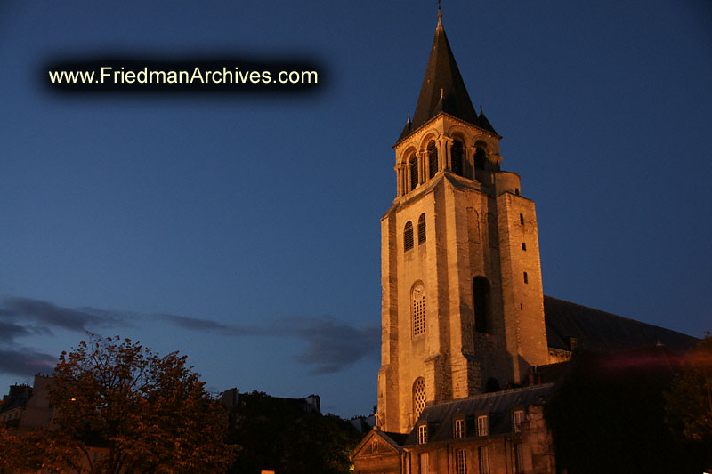 church,evening,twilight,steeple,france,paris,europe,travel,holiday,vacation,tourist,stock