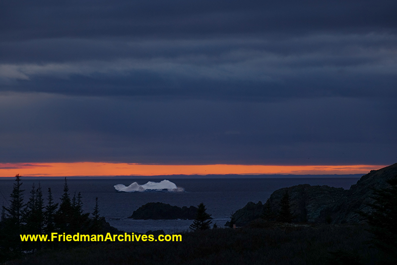 iceberg,sunset,newfoundland,landscape,