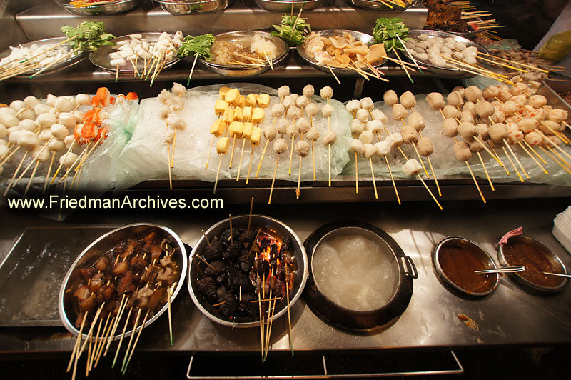 street food,sticks,meat