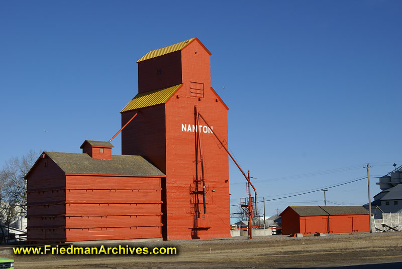 Red Grain Storage Elevator