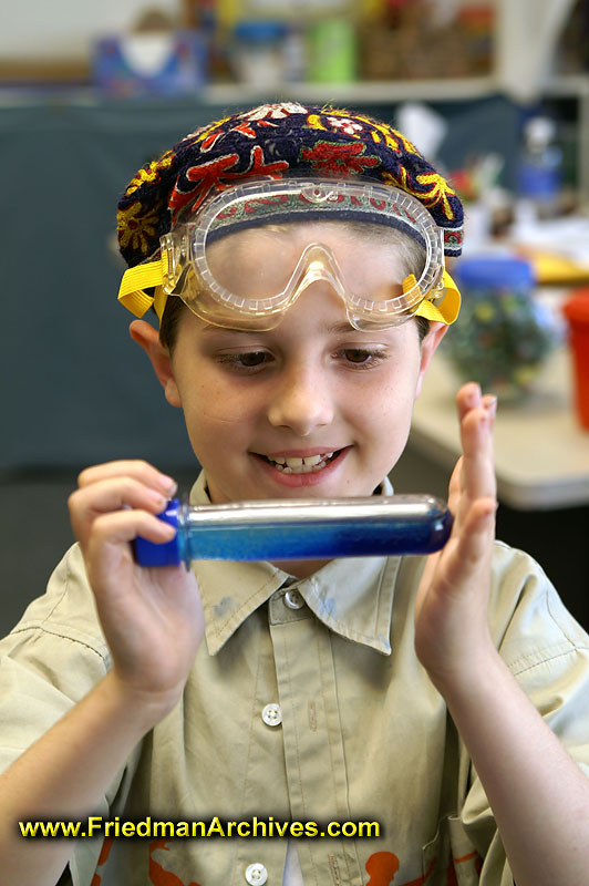 Looking at test tube