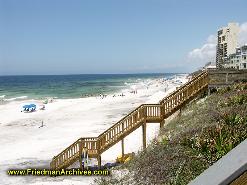 Wooden Beach Stairway