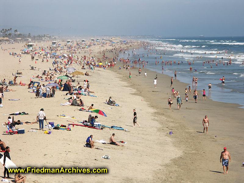 The Crowded Beach at Summer