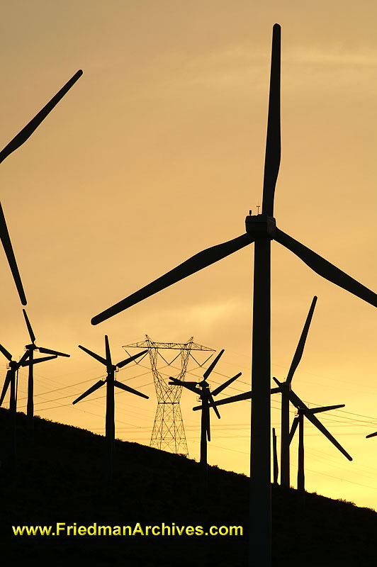 Windmills and Power Pole (Vertical)