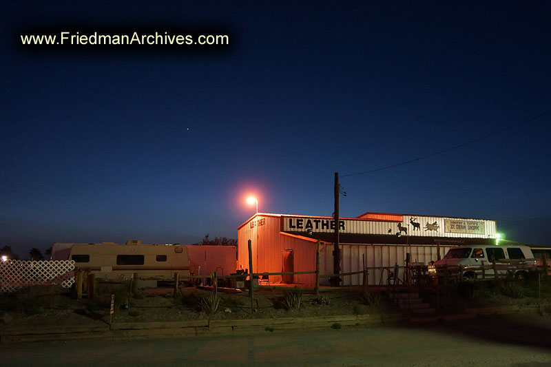 night,time exposure,blue,sky,leather,factory,building,desert,new age,crystals,southwest,Sedona,red rocks,canyon