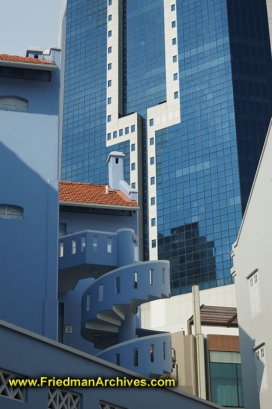 buildings,construction,singapore,glass,stairs,spiral,staircase,blue,