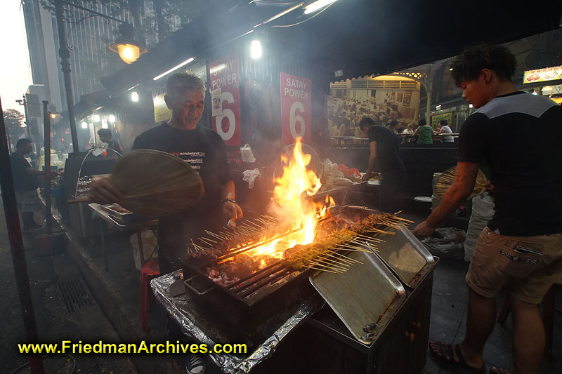 vendors,satay,stick,meat,chicken,smoke,BBQ,barbeque,street food,