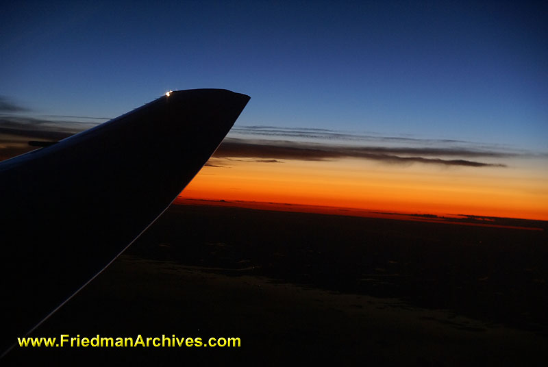 Sunset from an airplane window