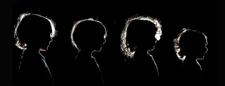 Grandkids Silhouettes Portraits smaller