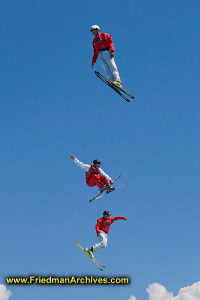 3 Skiers Jumping