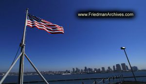 American Flag and Coast