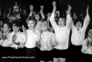 Audience clapping B and W