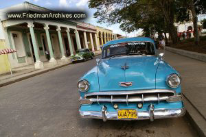 Blue Car and Street