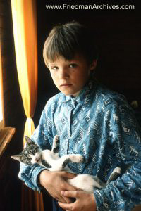 Boy and Cat