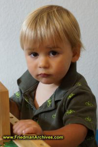 Boy at Train Table