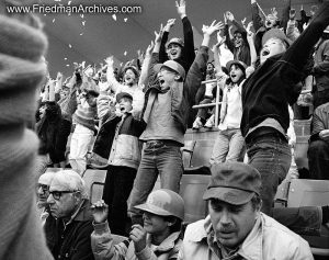 Cheering at Dodger's Stadium