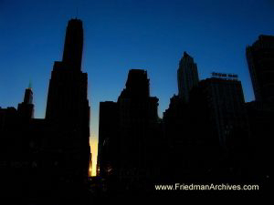 Chicago Skyline at Sunset