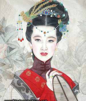 Chinese Woman silk painting
