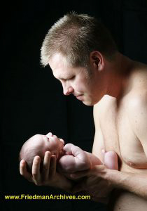 Father holding baby