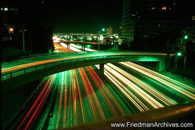 Freeway Lights at Night The Friedman Archives Stock Photo Images by Gary L. Friedman