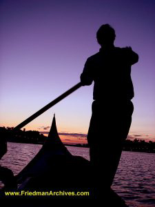 Gondola Driver at Sunset