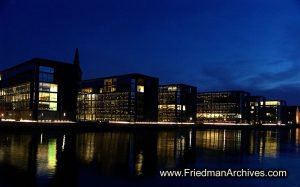 Lighted Buildings at Dusk