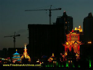 Lit Chinese Architecture (old and new)