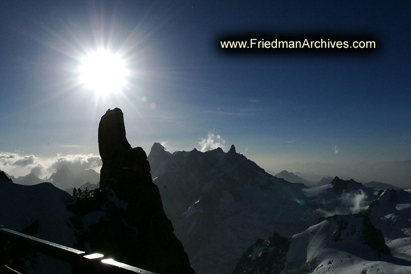 Mountain Peak and Sun