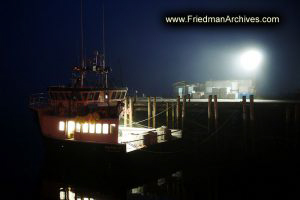 Docked Boat at Night