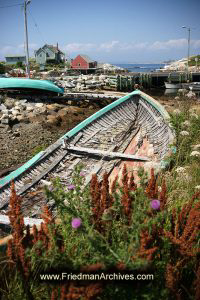 Run-Down Boat in Storage in Field