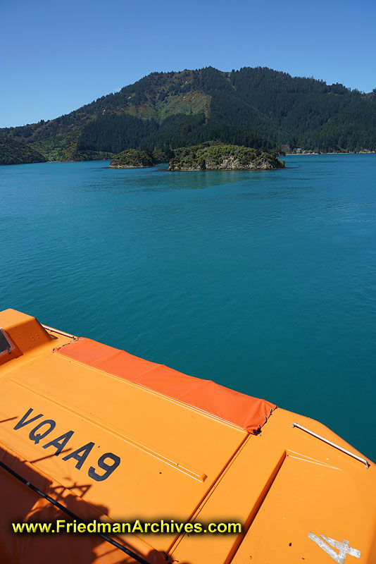 Orange Lifeboat on Ferry