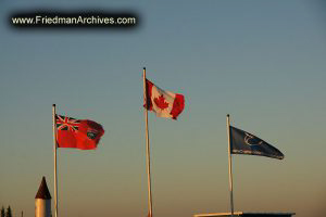 Flags at Sunset