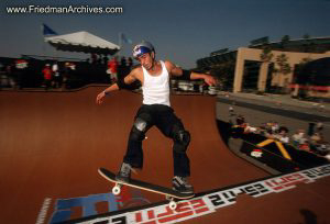 Skateboard Images - Grinding White Tanktop