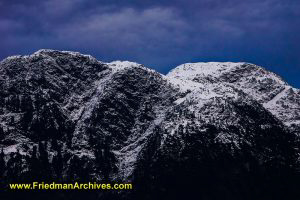 Snow-Capped Mountain at Night